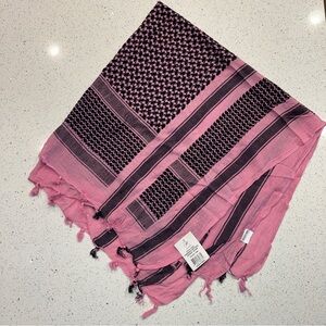 Pink and Black Patterned Scarf tactical shemagh keffiyeh NWOT
